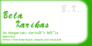 bela karikas business card